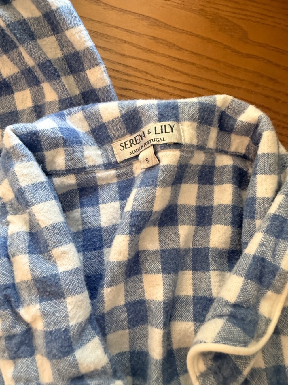 Serena & Lily Blue Gingham Pajama Set - Picture 2 of 3